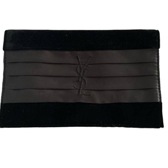 YSL Yves Saint Laurent Black Velvet and Satin Clutch Bag made for YSL Pa… - Picture 1 of 8